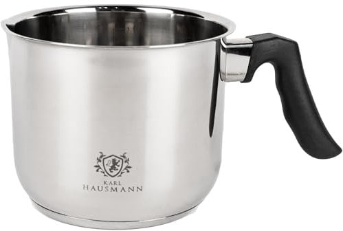 KARL HAUSMANN Milchtopf induktion 1.6L - Kochtopf mit Bakelitgriff - Milchtopf Ausgießer - Simmertopf - Milchkochtopf - Puddingtopf aus Edelstahl - Wassertopf - Milchkanne - Milk Pot - Milchtöpfe