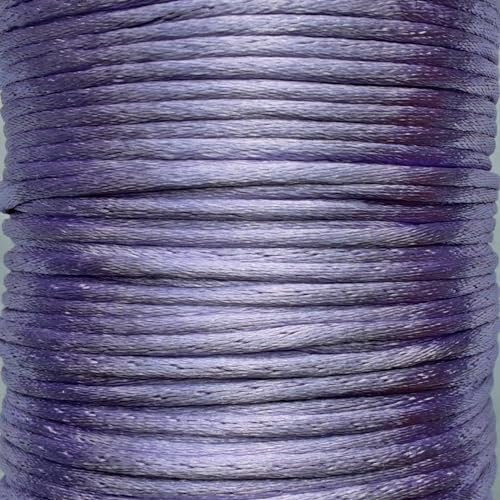 Satin Cord 2mm x 10m Rattail Knotting Thread Durable Silk for Crafts Jewellery Making (Lavender)
