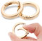 Zinklegierung Runde Karabiner Ring, 35 mm Rund Karabinerhaken, Gold Frühling O-Ring Karabinerhaken Clip, Runde Karabiner Federöffnung für SchlüSselanhänger, Taschenzubehör, DIY Machen, 2 Stück