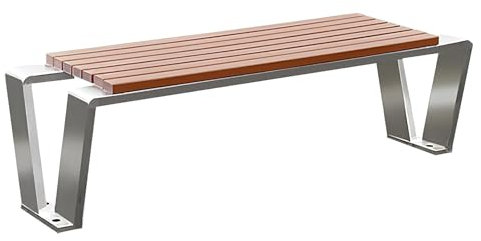 HCBHG Gartenbank Aus Metall Ohne Rückenlehne, 2-Sitzer Parkbank, Terrassenbänke für Den Außenbereich, Holzbank Wetterfest, für Garten, Balkon(A Type)
