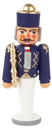 Rudolphs Schatzkiste Mini-Nussknacker König blau Höhe 6,5cm NEU Herrscher Anführer Holzfigur Weihnachtsfigur Miniatur Weihnachten Seiffen Nutcracker Nüsse Erzgebirge Winter Dekoration Holzkunst Holz