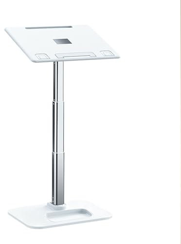 Book Holder Stand for Reading Hands Free Adjustable Height Angle Book Stand with 60°Rotating Table Top Holder for Textbooks, Cookbooks, Bibles, Laptop Desk (White)