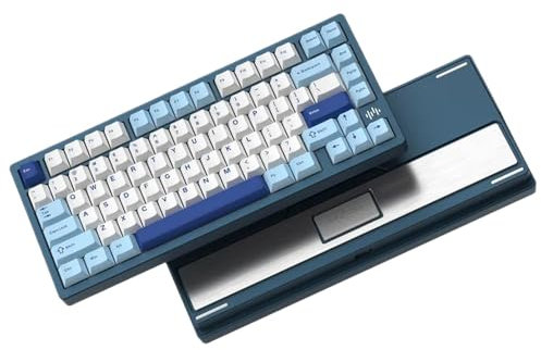 TRyYCB Teclado mecánico de Aluminio al 75 por ciento con compatibilidad inalámbrica QMK Via para Ordenador portátil y PC, diseño Personalizable(Anodized Blue)