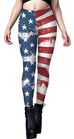 HOOUDO Angebote des Tages Heute Unabhängigkeitstag Flaggendruck Hose Leggings Hose schlanke Fitness Bleistifthose -Leggings Hosen Damen Schwarz Wintermantel Damen Lang Warm Gef Mein Bestellung Sale
