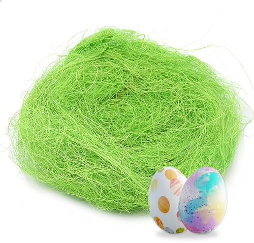 CKCSHI Ostergrünes Gras, Osterkorbgras, Oster-Kunstgras, wiederverwendbares geschreddertes Ostergras für Osterkorb, Geschenkverpackung, Füllung, Eierfüller, Party-Dekorations-Zubehör (30 g)