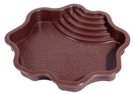 Colcolo Bassin d'eau pour Tortue, Baignoire pour Reptiles, Plat d'eau Tortue, Zone de Baignade pour Reptiles avec Rampe, Tortues Plat d'alimentation pour Reptiles, pour Tortue Lézard, Rouge Brunâtre