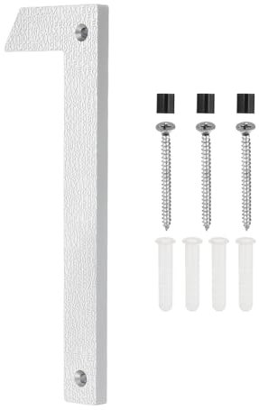 PATIKIL Numeri Civici Da 8 Pollici, Segnale Numero Indirizzo Casa Grande Galleggiante Moderno Con Viti Per Esterno Porta Muro Strada, Argento, 1