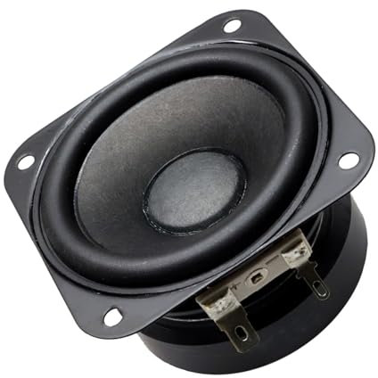 FOLODA 2.75inch 4Ω 15 Watt Square Bass Woofer Car And Home Sound Subwoofer 70mm Portable Horn 4Ohms Black