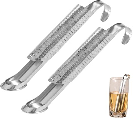 Diffaxy Difusor de té de acero inoxidable, 2 unidades, colador de té para té suelto, colador de té, colador de té, acero inoxidable, plumero colador de harina, azúcar, harina, especias, cacao en polvo