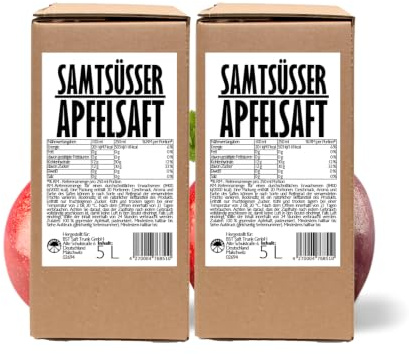 PRESSTER Apfelsaft Naturtrüb 100% NFC Kaltgepresst 2 x 5L Karton | Bag-in-Box mit Zapfhahn, Nicht aus Konzentrat, Naturtrüb, BPA-freie Verpackung