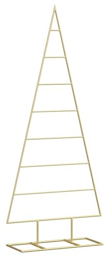 Massbinet Weihnachtsbaum Metall Tannenbaum mit Haken Weihnachts Ständer zum Beschmücken 125 cm Gold