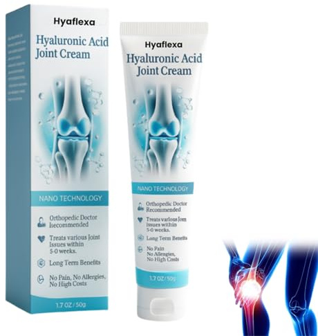 Hyaflexa Hyaluronsäure-Gelenkcreme, Fortschrittlich Hyaluronic Acid Joint Cream, Hyaflexa Gelenkcreme, Natürliche Inhaltsstoffe, für Rücken, Nacken, Hände, Knie (1 Stück)