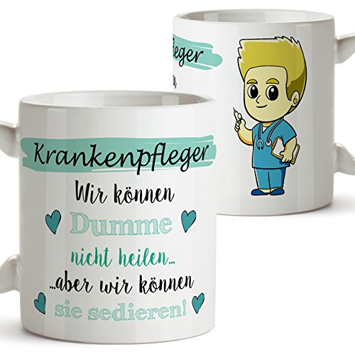 Mugffins Kaffeetassen von Berufen - Geschenk für Krankenpfleger - Der Beste Krankenpfleger der Welt - 350 ml - Schöne und lustige Tassen mit Sprüchen, zu verschenken