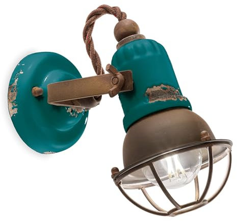ferroluce Retro Strahler LOFT E14, 46 W, grün, 9 x 9 x 18 cm