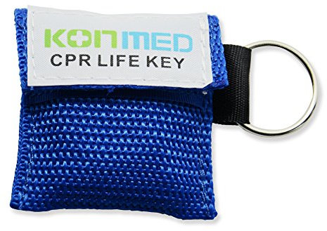 KONMED 20 Stück/Packung CPR Gesichtsschutzschilde CPR Maske Erste Hilfe Schlüsselanhänger Schlüsselanhänger (blau)