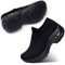 STQ Scarpe Lavoro Donna Senza Lacci Slip on Antiscivolo Arch Support Ortopediche Sneakers Comode Palestra Ginnastica Fitness Platform Traspiranti Tutto Nere 35 EU