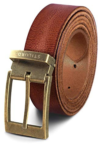 STILORD Ledergürtel Universal Kürzbar Herren Damen Business Jeans Leder-Gürtel echtes Leder Shabby Geschenk Box, Farbe:toskana - braun | Schnalle antik - bronzen I I I, Größe:Universal 80-130 cm