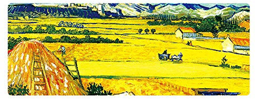 Artiste peinture à l'huile grand tapis de souris en caoutchouc personnalité paysage personnalisé tapis de souris personnalisé champ de blé 11.8X31.5X0. 20 in