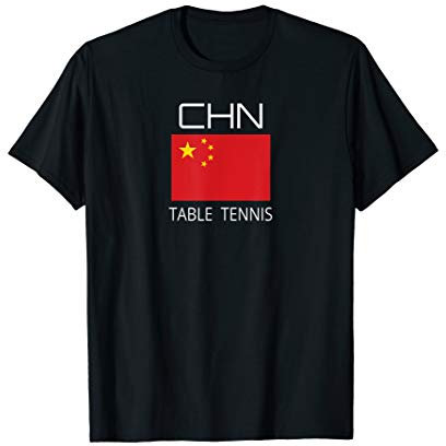 China Tischtennis Chinesische Ping Pong Athlet CHN Flagge T-Shirt