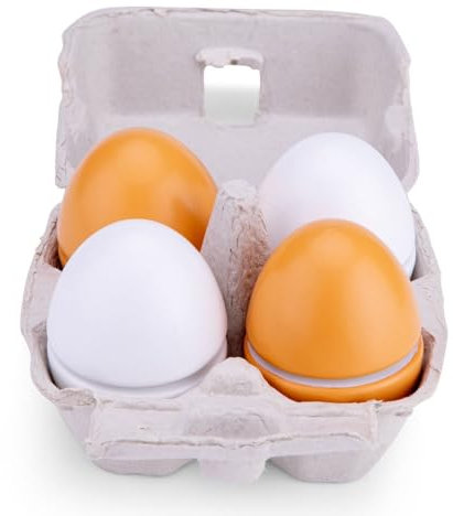 New Classic Toys 10600 Wooden Eggs-4 Pieces, m
