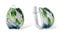 Santuzza Bamboo Leaves Earrings 925 Sterling Silver Cubic Zirconia Enamel Leaf Dangle Earrings for Women