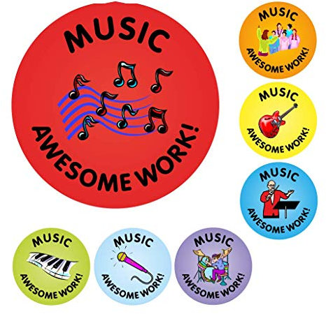 School Stickers Music Awesome Work Reward Praise Stickers