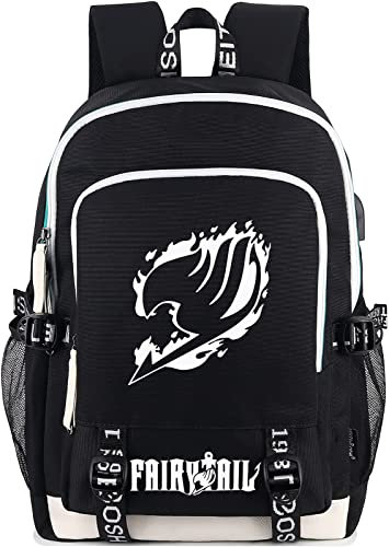 Roffatide Anime Rucksack Leuchtend Bedruckte College School Tasche Laptop Rucksack mit USB Ladeanschluss & Kopfhöreranschluss