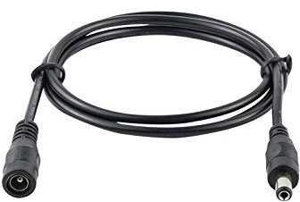 1STec 3m 10ft Long Black 2.1mm 5.5mm Male to Female Extension Cable Jack Plug Socket Connector Power Supply Copper Wire Cord Adapter Lead for 12v CCTV Security Surveillance Cameras LED Strip Lights