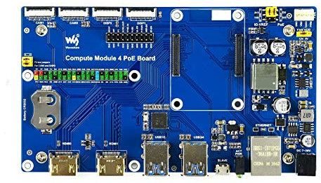 Waveshare Compute Module 4 CM4 IO Board with PoE Feature Compatible with Raspberry Pi CM4 Compute Module 4
