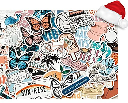 VSCO Aufkleber Laptop 100 Stk, NETUME Wasserdicht Aufkleber Fahrrad/ Supreme Sticker für Wasserflasche Skateboard Gitarre Gepäck Roller Telefon, Motorrad Aufkleber Set für Mädchen Jungen Jugendliche