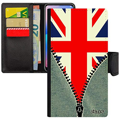 utaupia Coque Drapeau Union Jack Angleterre Anglais pour Apple iPhone 12 Mini Portefeuille Porte Cartes Basket Telephone jo