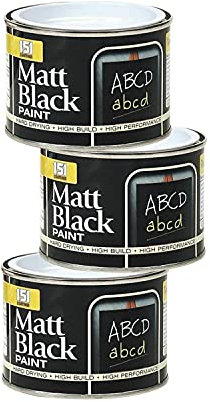 151 Matt Black Paint Black Board School Chalk Wood Metal Concrete School 180ml x3