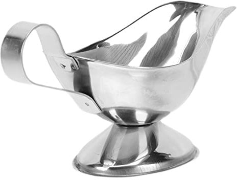 TOPBATHY Edelstahl Sauciere 90 ml Metall Sahnekännchen Tasse mit Griff Kaffee Milch Sahnekännchen Krug Soßenausgießer Sauce Krug Sahnekrug Milch Tee Servierkrug