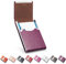 FACATH Porte-cartes de visite, étui en cuir microfibre de luxe, porte-cartes en métal, porte-carte fin, porte-cartes de visite pour homme et femme avec fermeture magnétique (Mauve), Violet