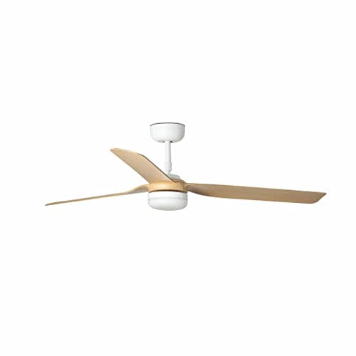 Faro Barcelona 33816-20 - PUNT LED Ventilador de techo blanco/madera clara con motor DC