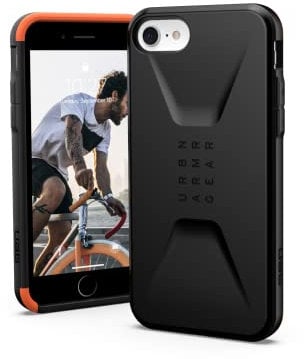 Urban Armor Gear Civilian Case Apple iPhone SE Hülle [Wireless Charging kompatibles Cover, Sturzfeste Handyhülle, Ultra Slim Bumper] schwarz