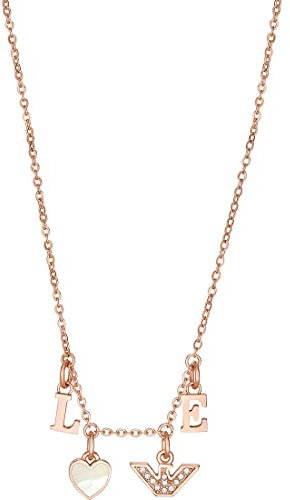Emporio Armani Halskette Für Frauen Sentimental, Länge: 350+70mm, Charms Größe: 6mm Rose Gold Edelstahl Halskette, EGS2955221