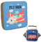 Sitzkissen für Esszimmerstühle –39x39x10cm,Sitzerhöhung für Kinder mit Ersatz-Überzug (Cushion(Dinos on Air plane)+ Cover(Fire Engine))