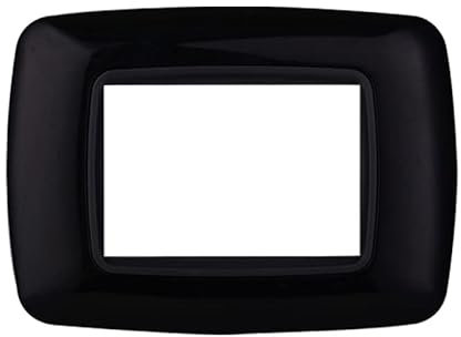 Placca Compatibile Con Bticino Living, Placche Plastica Bombata, 1 Pezzo (3 Posti/Moduli,Nero)