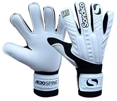 Sondico Unisex AquaSpine Junior Goalkeeper Gloves White/Black 2