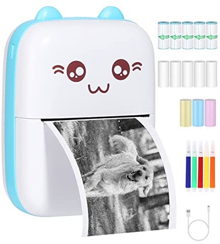 heuchaey Mini Drucker Mobiler Fotodrucker für Smartphone Tragbarer Mini Fotodrucker Wireless Fotodrucker Thermodrucker Bluetooth Taschendrucker Kompatibel mit Android-und iOS-System für Journal,Reisen
