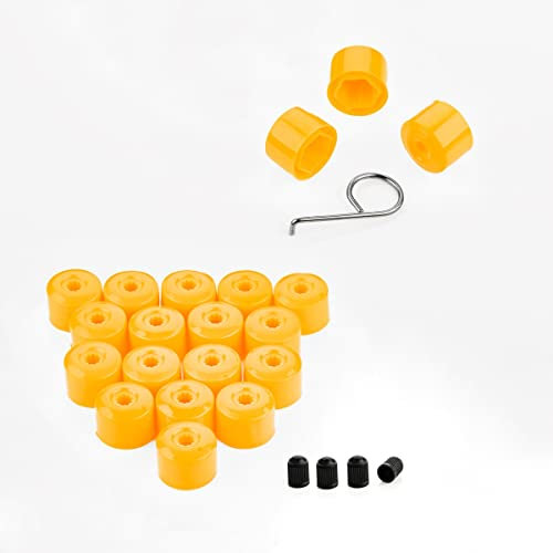LST 20x Sechskant Radschraube Abdeckkappen 17 mm gelb Felgen Kappen Set