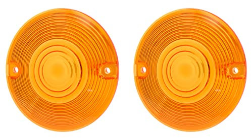 HCmotorku Motorrad-Objektivabdeckung für flache Blinker, 8,9 cm, passend für Harley Touring Road King Electra Glides Ultra Glide Road Glide Street Glide 1986–2023, Orange, 2 Stück