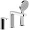 Gessi Emporio Corso Venezia, Dreiloch-Wannenrandarmatur, integrierter Umsteller im Auslauf, Brauseschlauch 1,50 m, Antikalk-Handbrause, 47134031