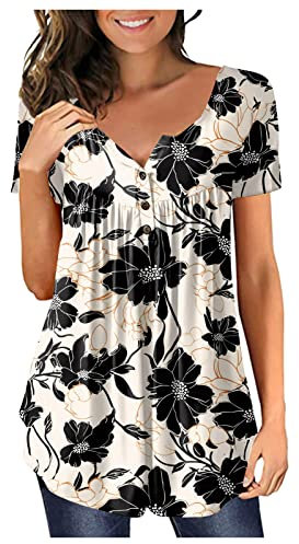 Tshirt Damen a Linie Bluse Damen Bluse Piratin Damenblusen 3/4 Arm Elegant Babydoll Rotes Bandeau Top Wednesday Tshirt Baumwoll Shirt Weiß Tunika Damen Sommer Bunt Bluse Damen Elegant Oversize