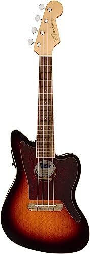 Fender Fullerton Jazzmaster® Uke, Walnut Fingerboard, Tortoiseshell Pickguard, 3 Sunburst Colours