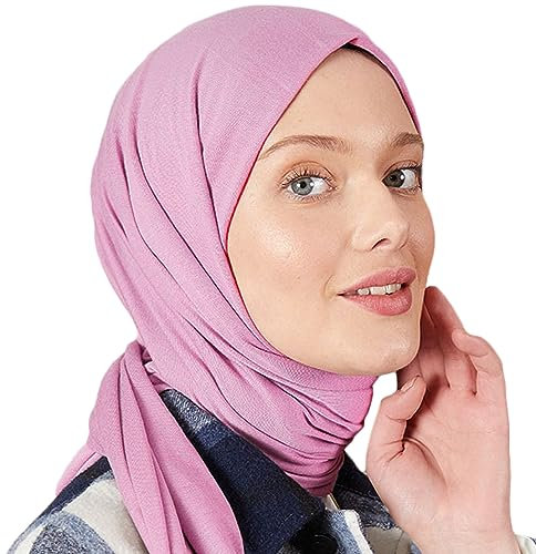 Premium Jersey Turban Kopftuch Schal Wrap Instant Hijab Für Damen | Instant Hijab | Schal Cap für Frauen Hijab Muslim (Pulver)