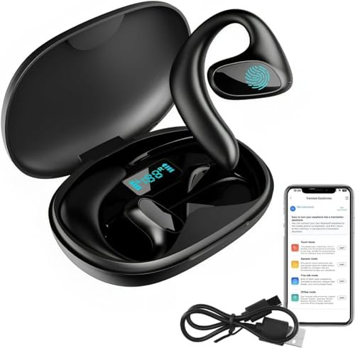 Auriculares con Traductor De Idiomas, Auriculares Traductor En Tiempo Real con Application Y Bluetooth Admite 144 Idiomas Traductor Instantaneo De Voz para Viajes Aprendizaje De Negocio Expatriado