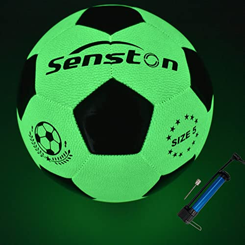 Senston Fluoreszenz Fußball mit Pumpe Größe 5 für Indoor/Outdoor