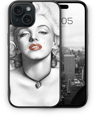 Marilyn Monroe Vintage - Silikon Hülle für iPhone 15 Plus - Vintage Damen Frauen Mädchen Schöne Hübsche Berühmte Personen Schutzhülle Handyhülle Case Cover